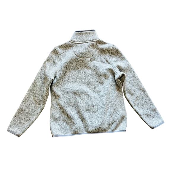 L.L.Bean Fleece Snap Sweater Pullover Gray Heather Small Petite Like New - Picture 7 of 8